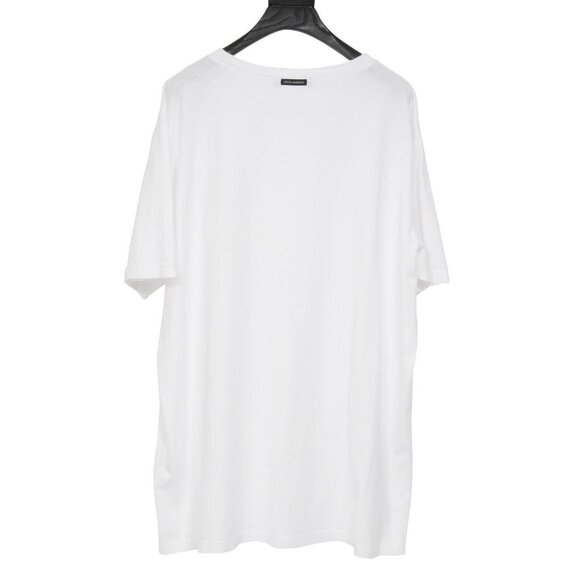 Dolce & Gabbana Men White Embroidered Crown Crewneck T Shirt Size XL IT 54 Gold - Picture 2 of 7